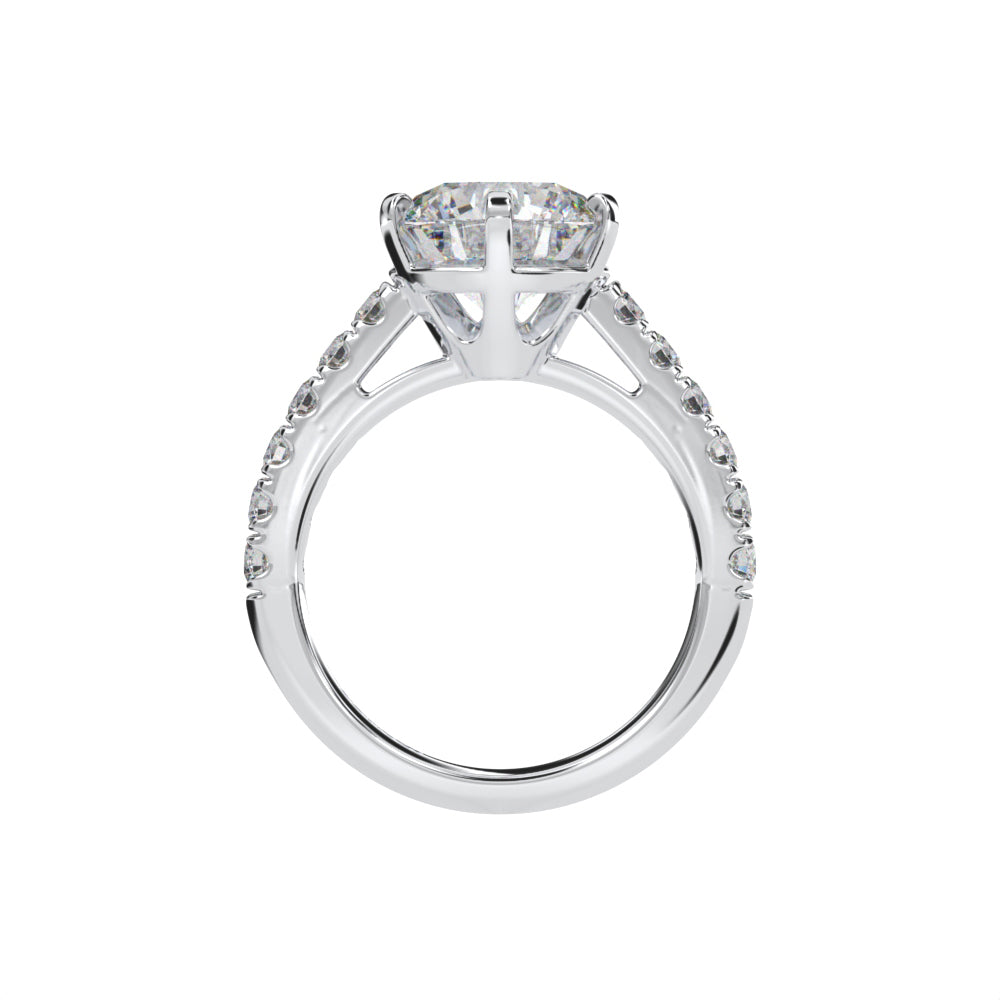 Couture Collection Sterling Silver Solitaire Round Couture 6 Prong 10mm Ring