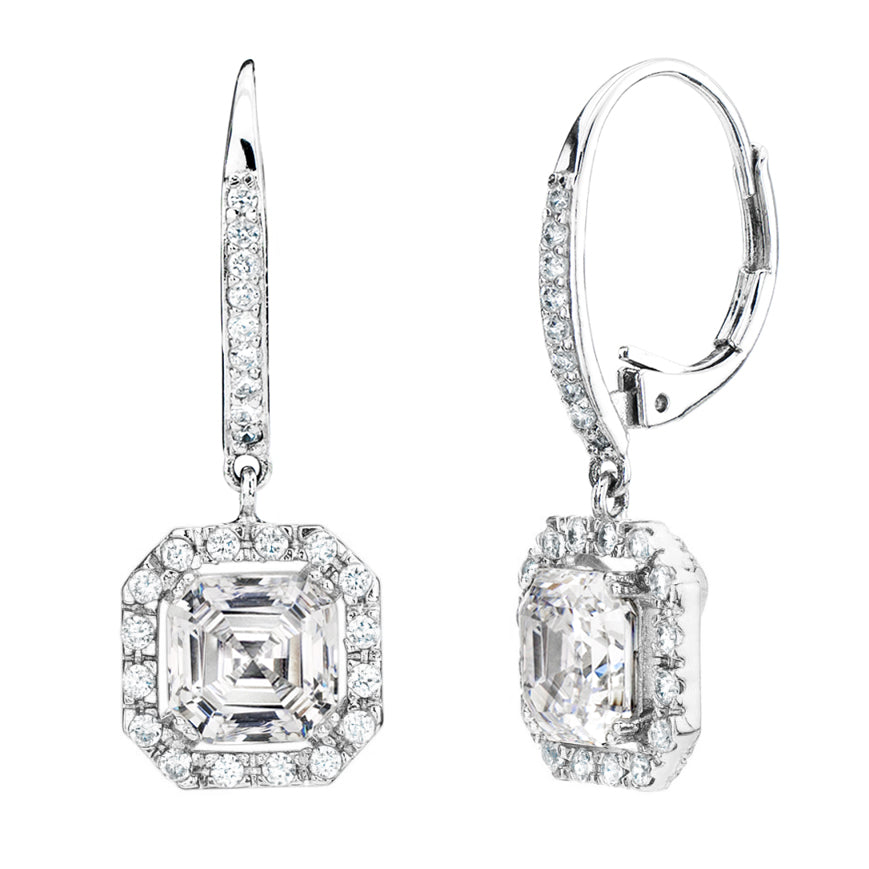 Silver Clear Asscher Cut Drops
