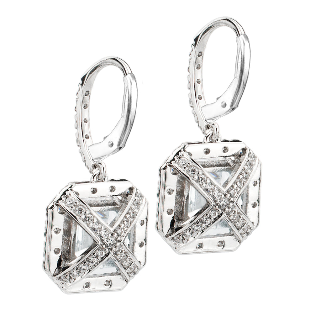Silver Clear Asscher Cut Drops