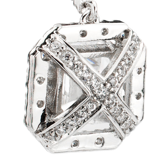 Silver Clear Asscher Cut Drops