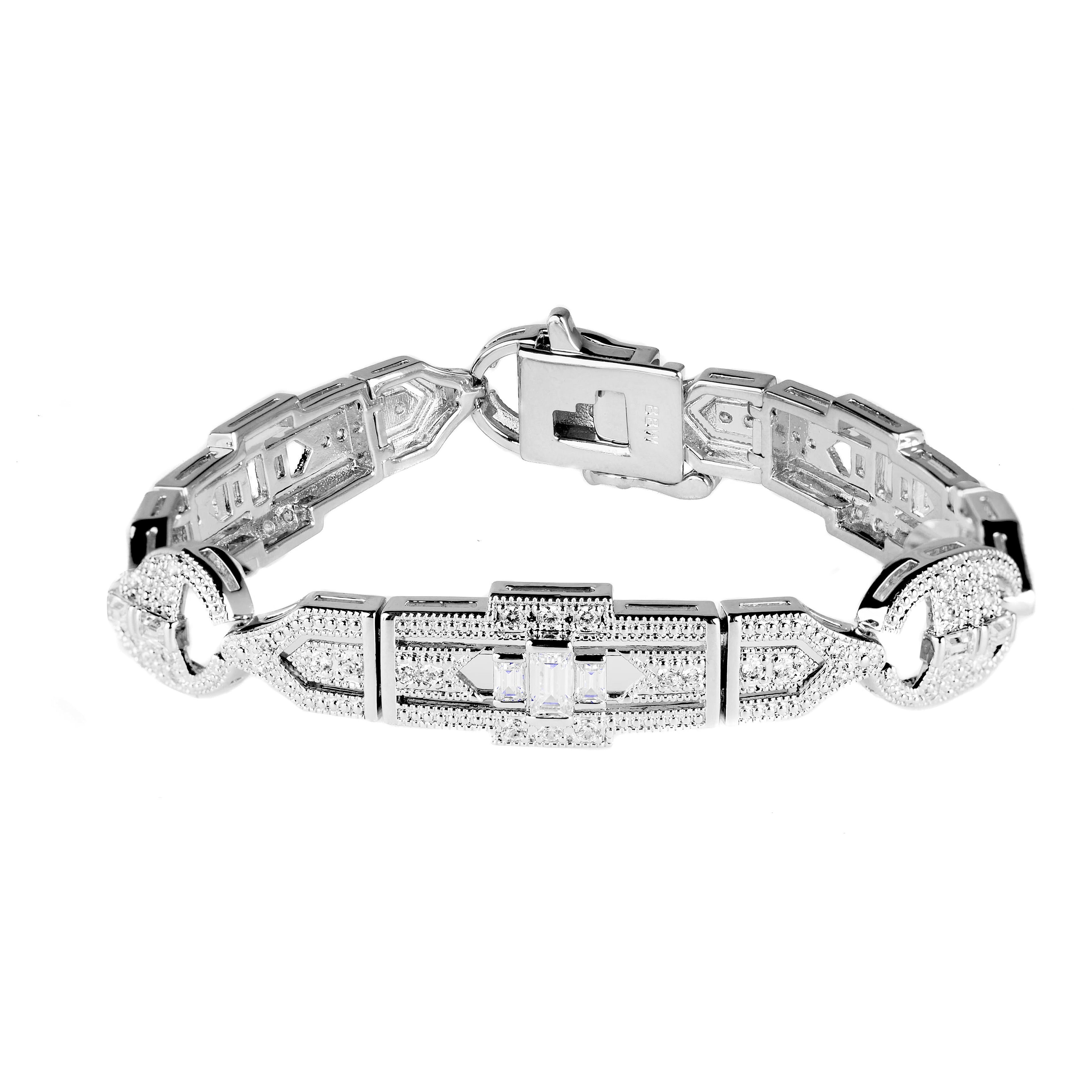 Silver Estate Art Deco Tennis Bracelet