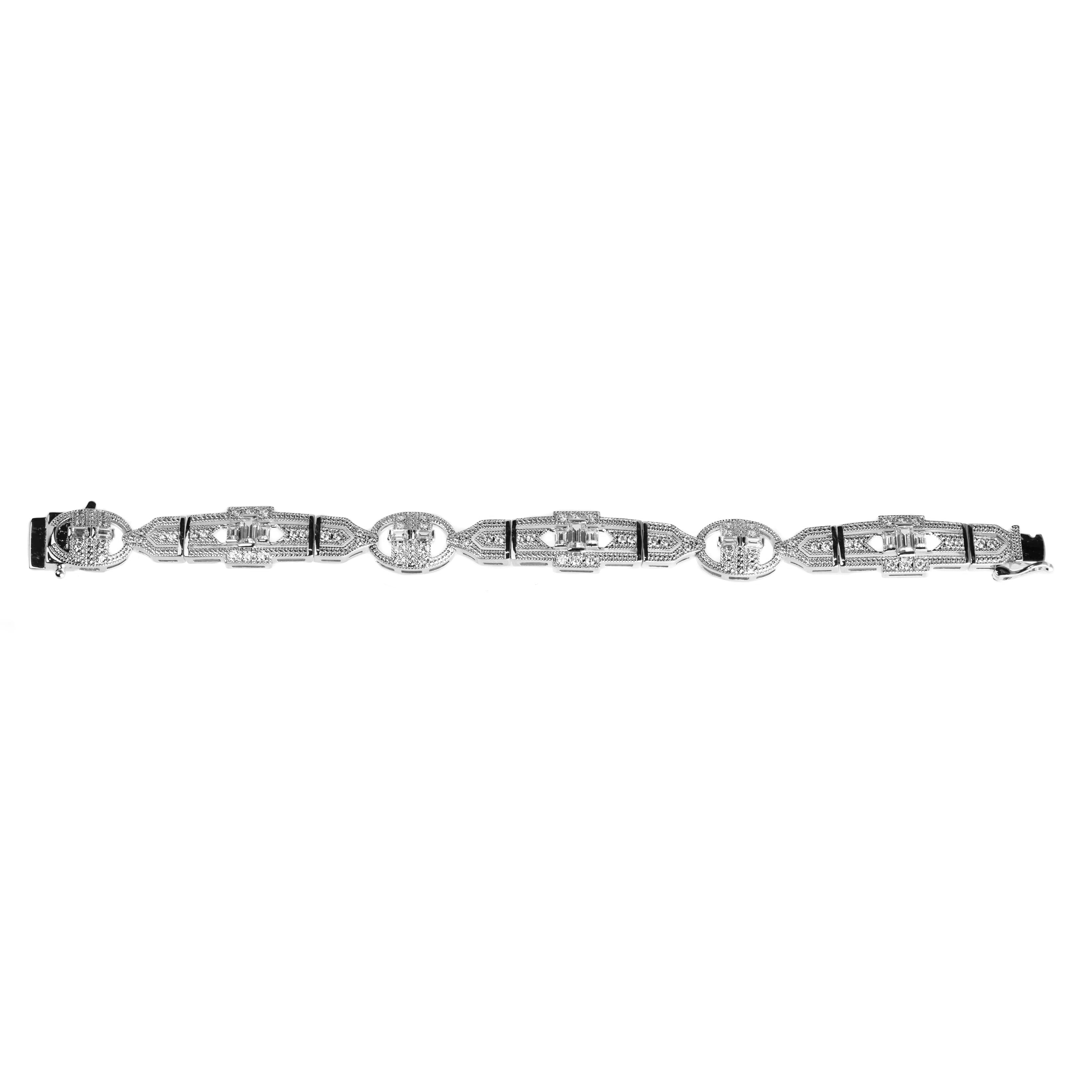 Silver Estate Art Deco Tennis Bracelet
