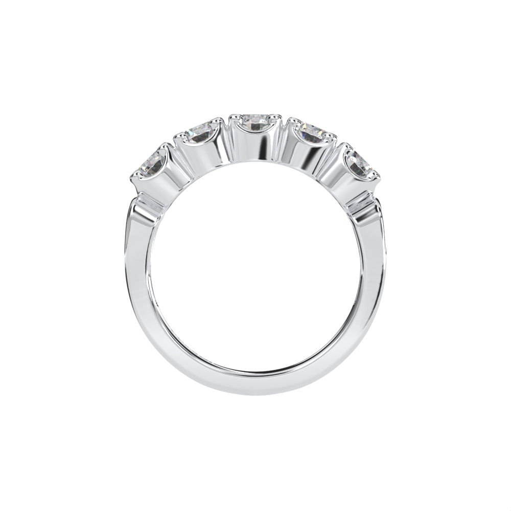 Sterling Silver Round 4mm Couture Half Eternity Ring Band