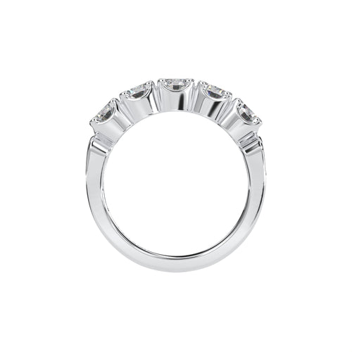 Sterling Silver Round 4mm Couture Half Eternity Ring Band