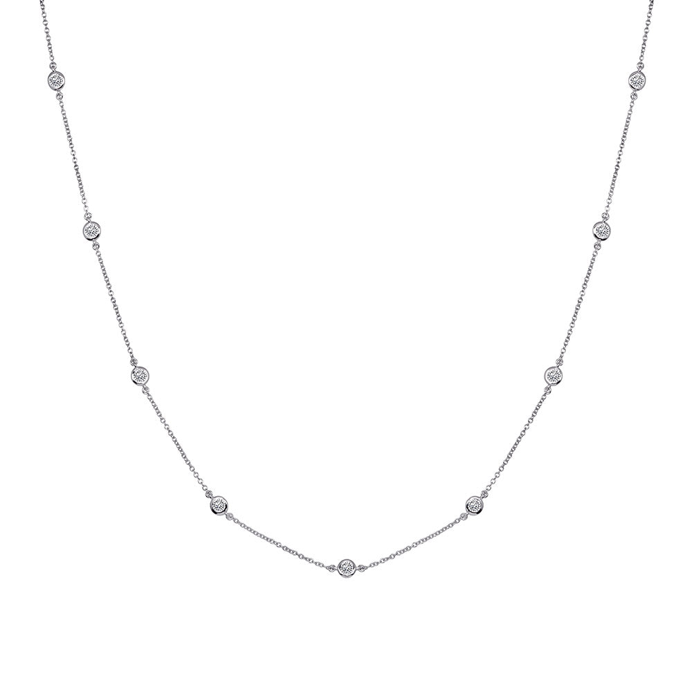 Sterling Silver Regal Short Floating Necklace 18"