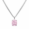 Haute Couture Composers Collection Elongated Crushed Ice Cushion Cut 12 Carat Fancy Light Pink Pendant on 2 Sterling 1.1mm Round Wheat Chains